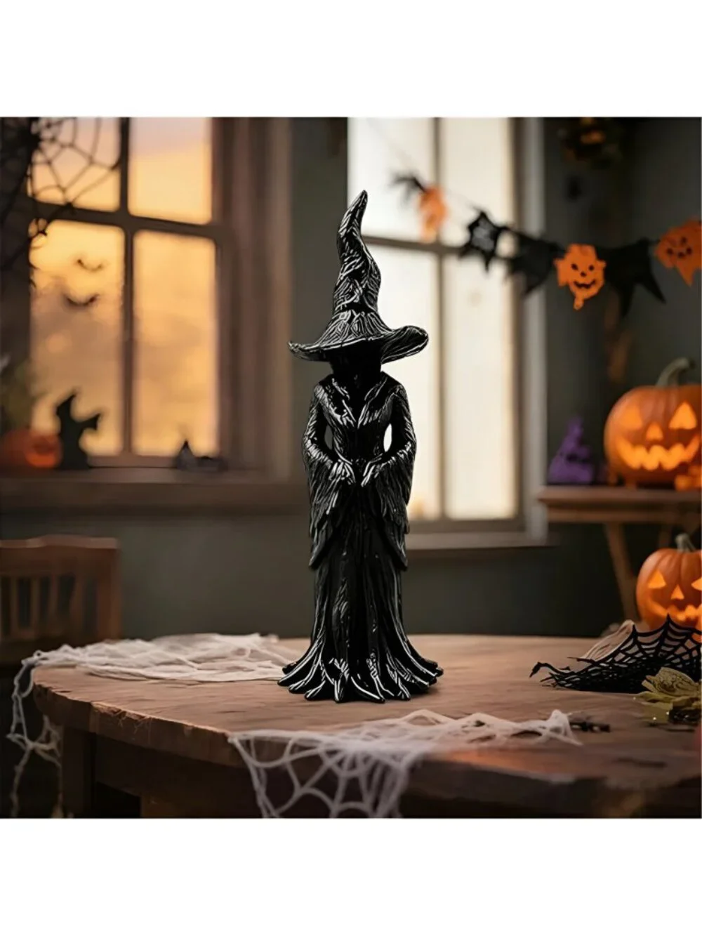 Halloween Gothic Resin Figurine Vintage Dark Fantasy Witch Statue